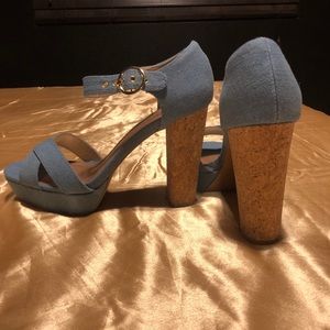 Brand new denim block heels size 10